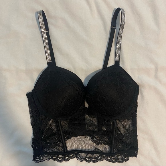 Victoria’s Secret Lace Corset Top with Push-up Bra, Size 32B - Picture 1 of 2
